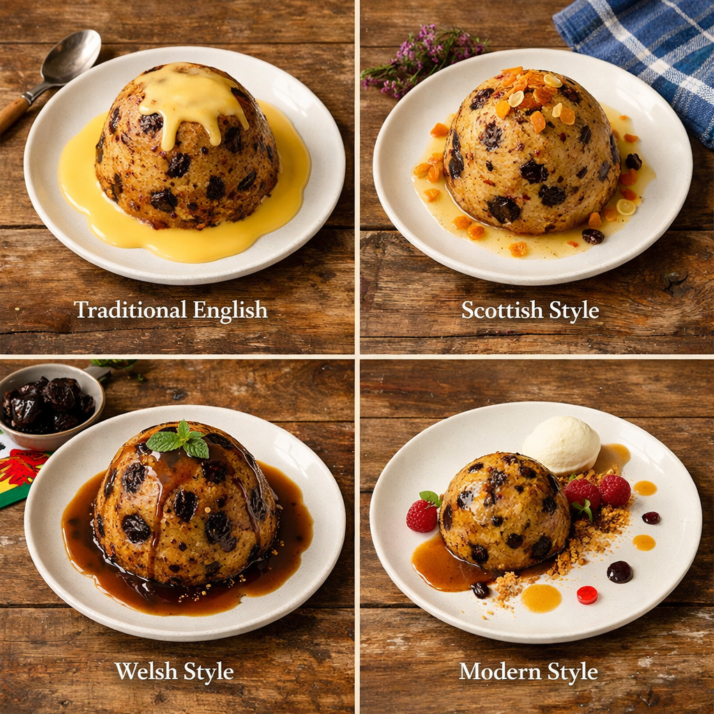 Four Takes on Spotted dick pudding